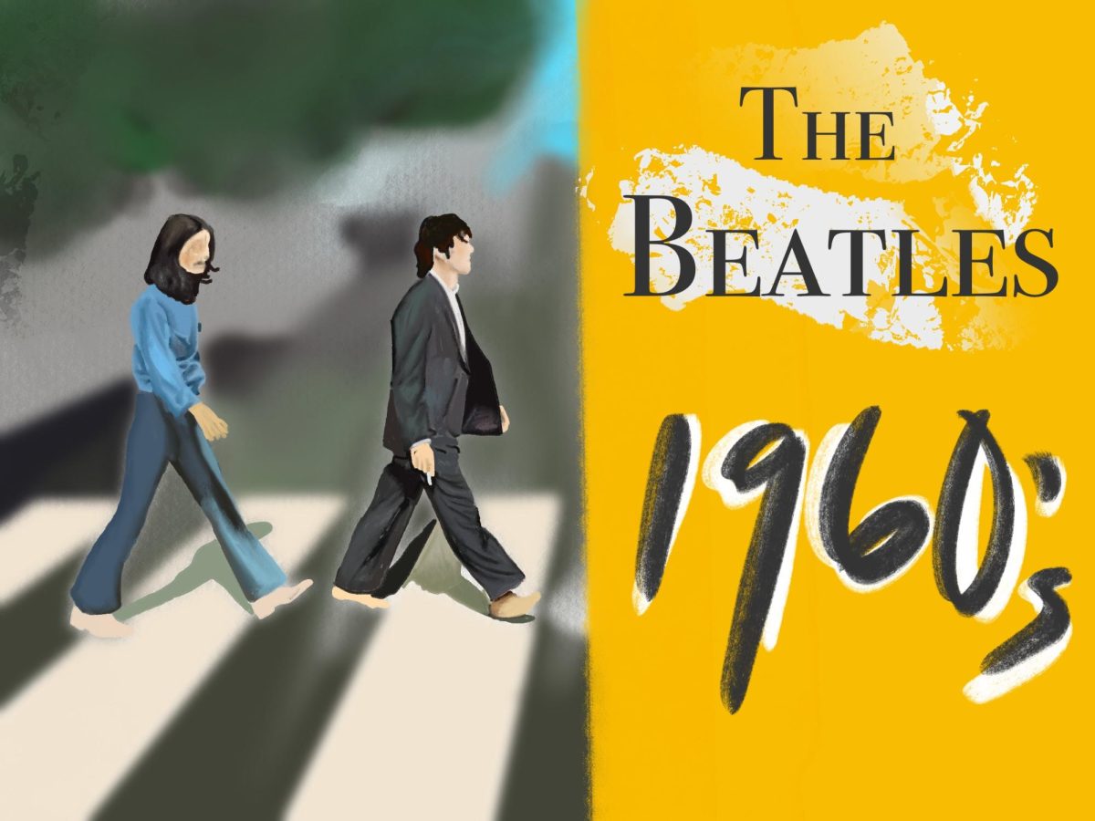 The Beatles iconic album cover for "Abbey Road."