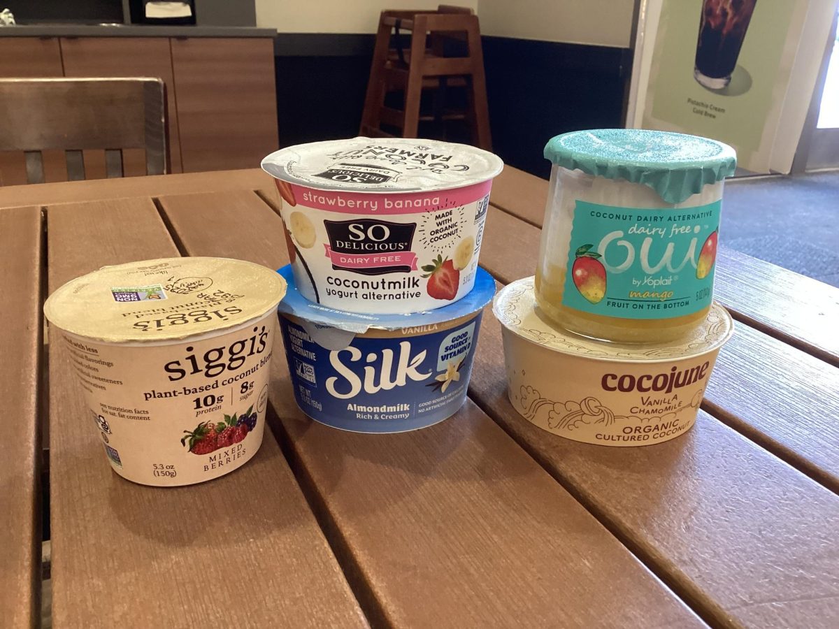 A variety of vegan yogurts. 