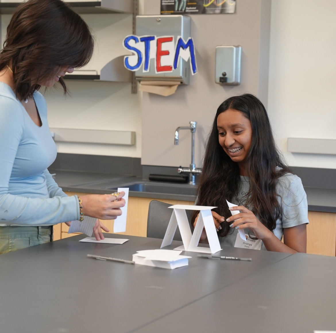 Women in STEM members at freshman connection.