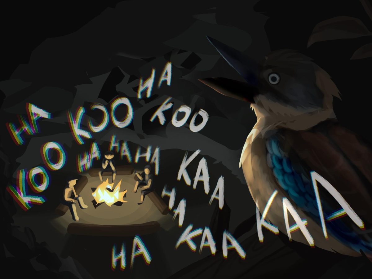 The kookaburra’s chilling laugh interrupts some midnight stories.