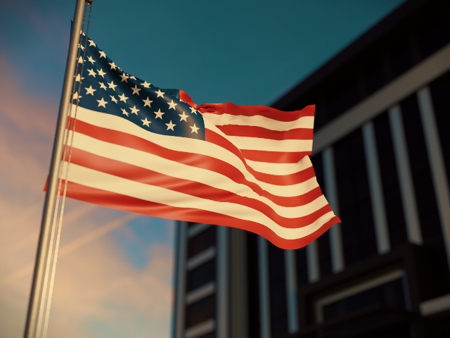 The United States flag.