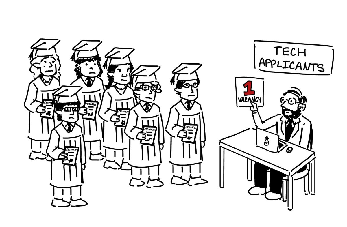 Recently graduated tech majors have a hard time competing for limited positions in an oversaturated job market.