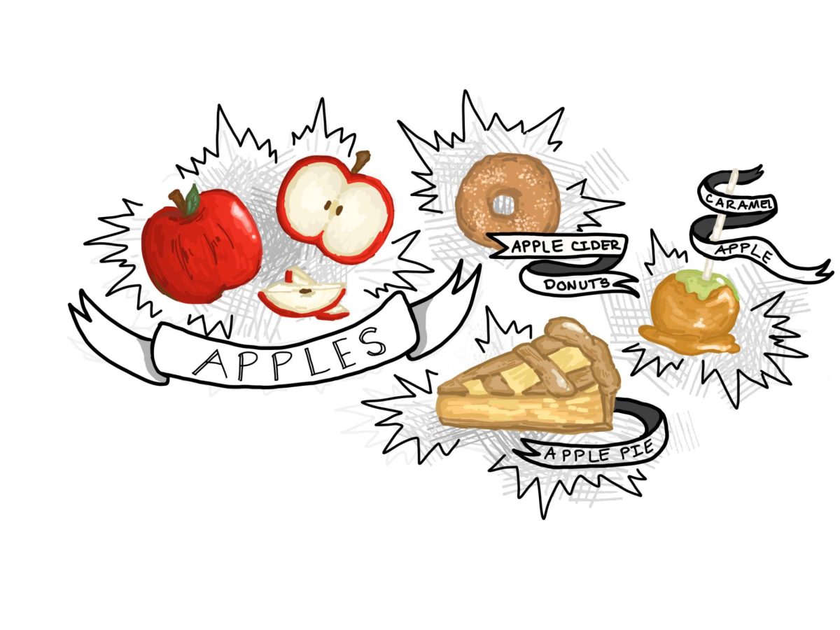 An assortment of delectable food items featuring apples.