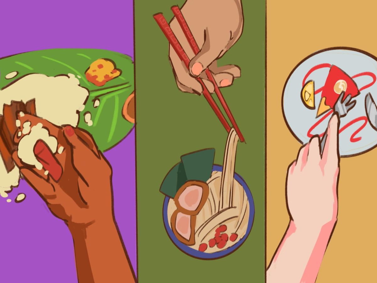 Different cultural norms when eating.