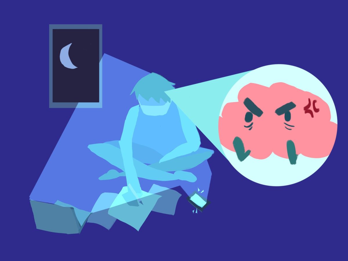 Brain irritated by a person’s lack of sleep.