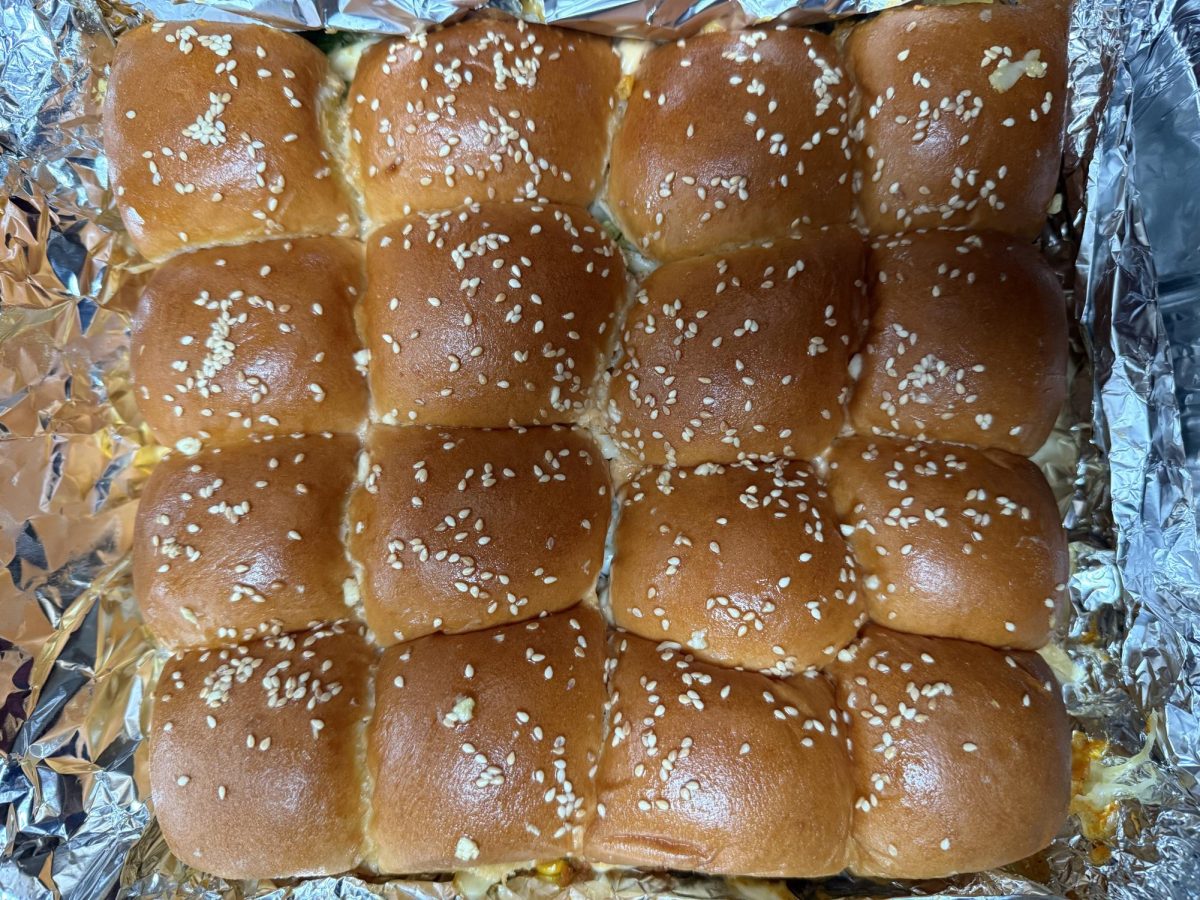 Burger sliders fresh out of the oven.