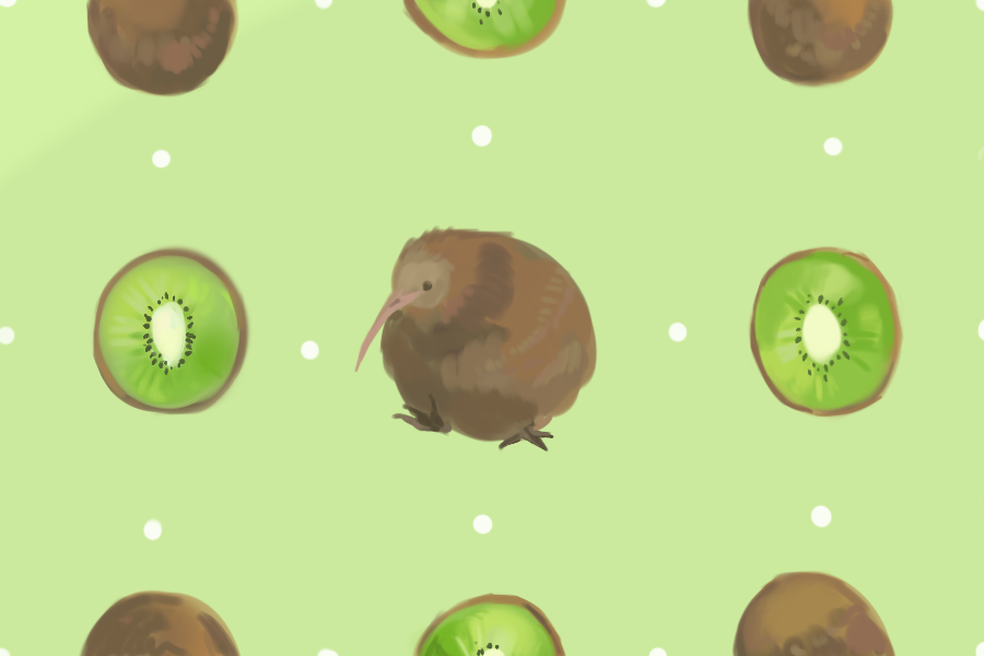 A kiwi with kiwis.