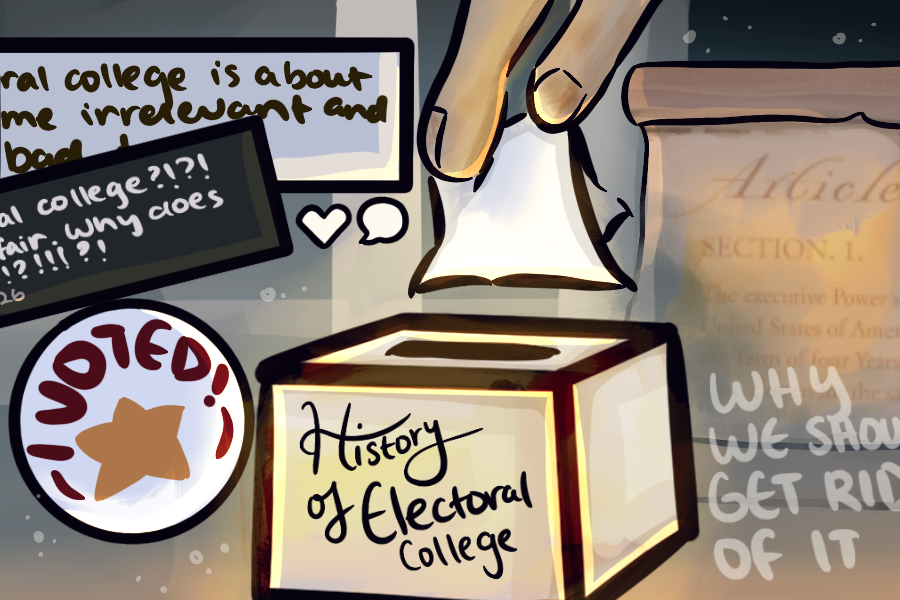 Somebody casts their vote into a ballot box.