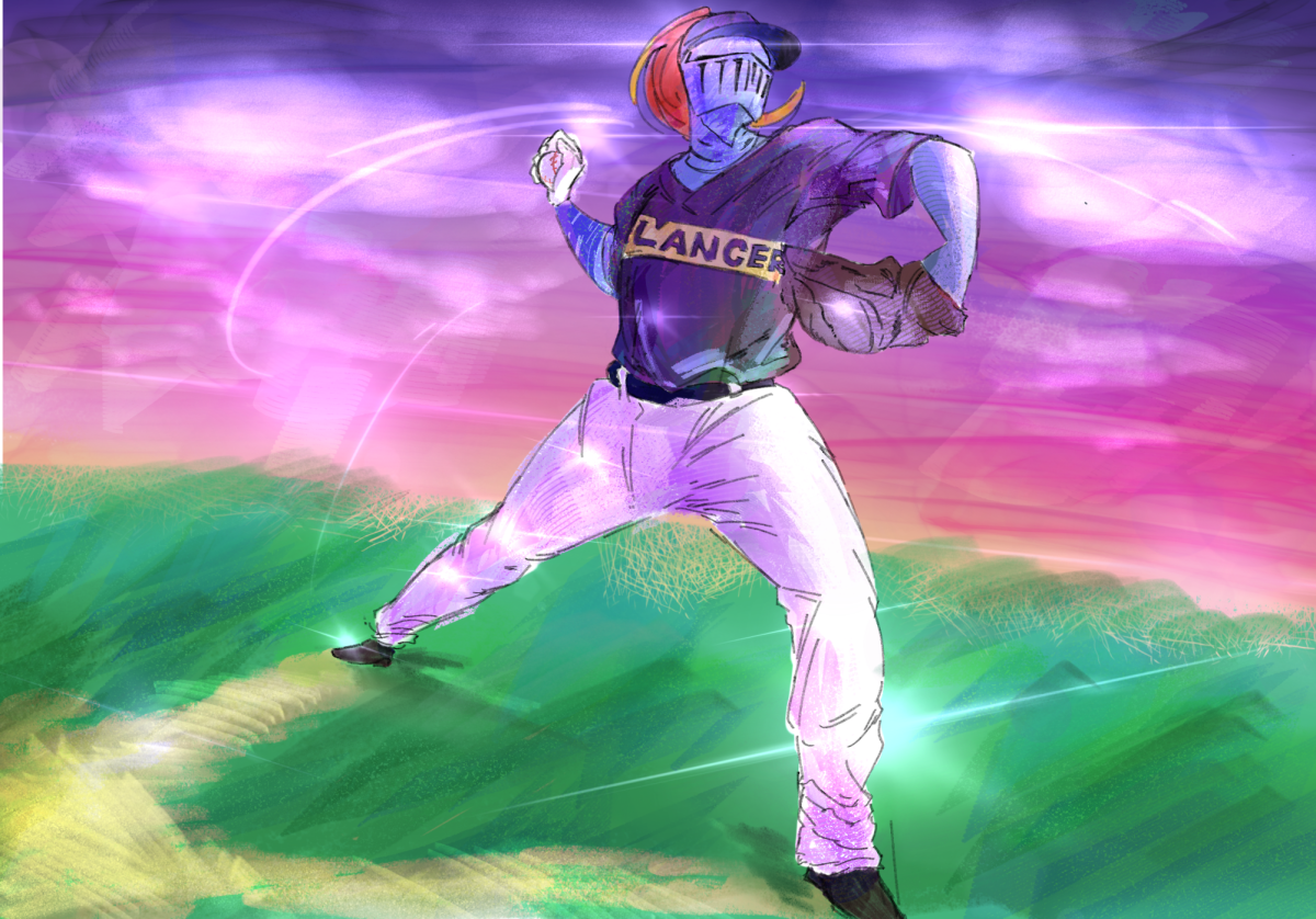 Lancelot plays baseball.